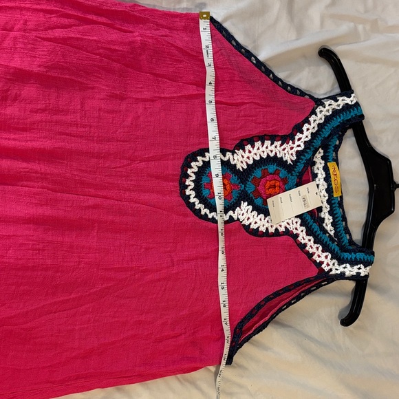 Pink Sleeveless Crochet Fringe Dress - Picture 6 of 7